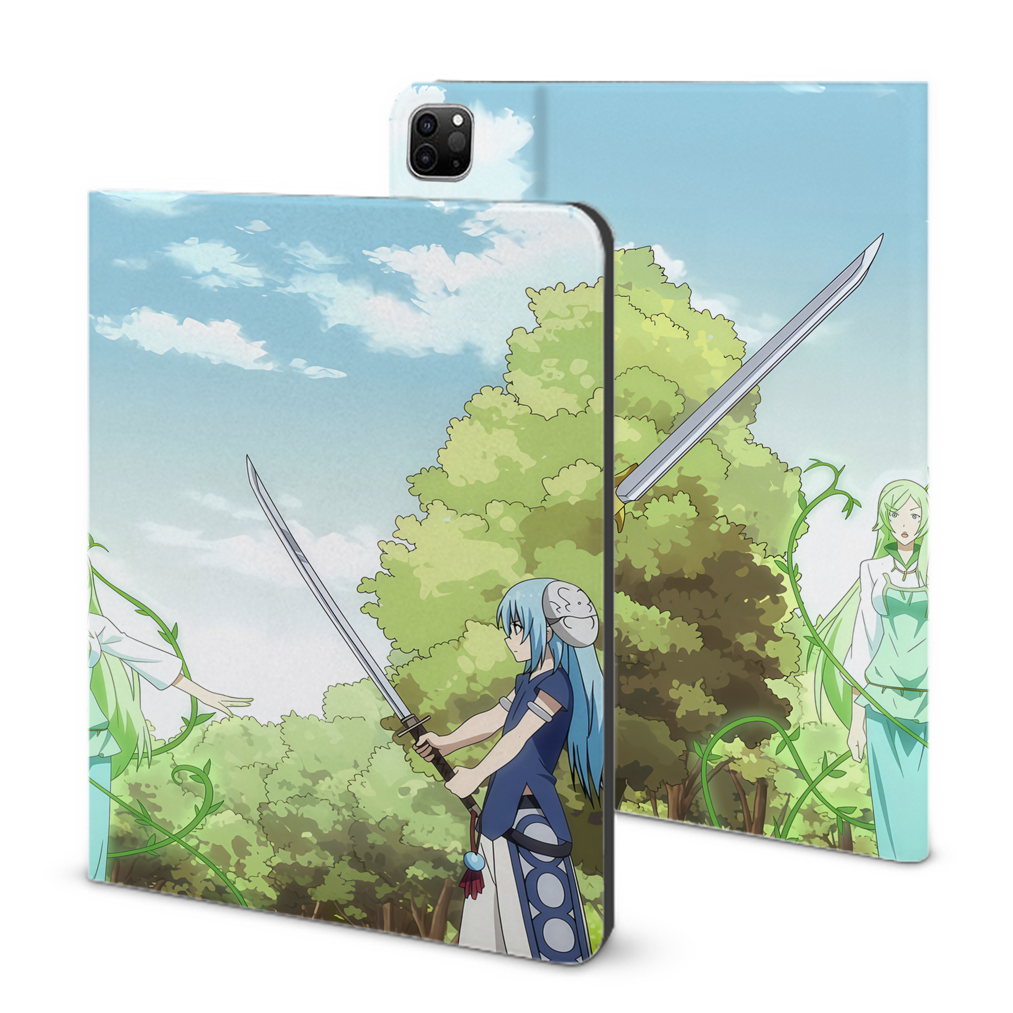 （画像用） 転スラ Regarding Reincarnated to Slime IPad ケース ブック型 PUレザー TPU 耐衝撃 軽量 薄型 ペン収納なし 全面保護 IPad 各モデル対応